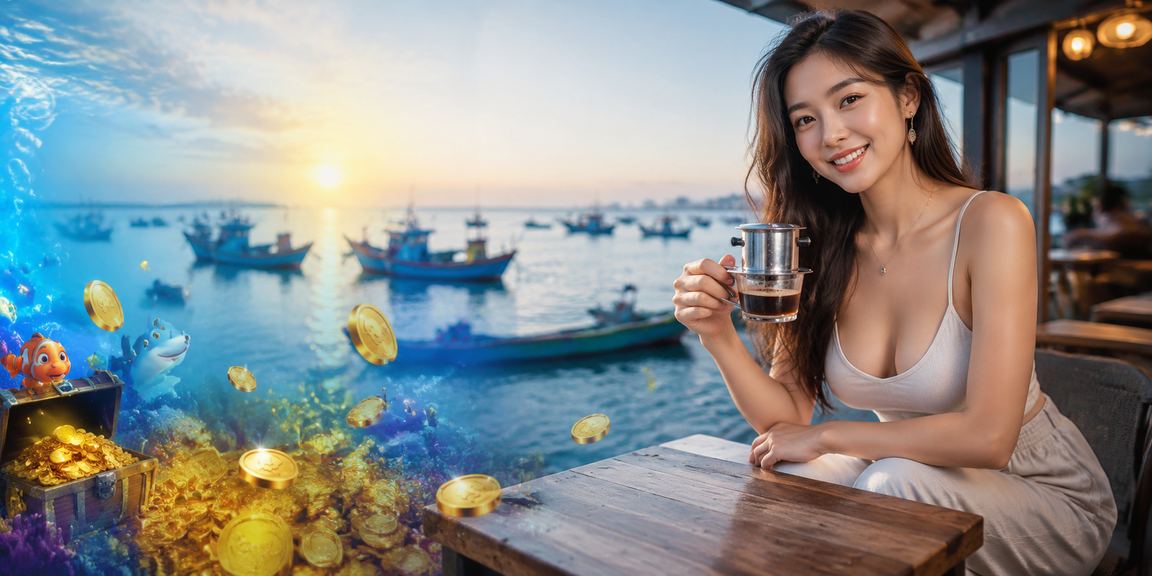 Người chơi thư giãn cá cược trực tuyến tại quán cà phê bãi biển Mũi Né